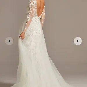 Embroidered Floral Illusion Bodysuit Wedding Dress